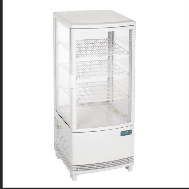 Polar C-Series Energy Efficient Curved Door Display Fridge White - 86Ltr