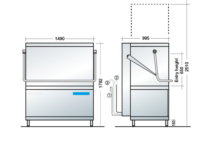 Meiko Point 2 DV270.2 Heavy Duty Universal Marine Warewasher