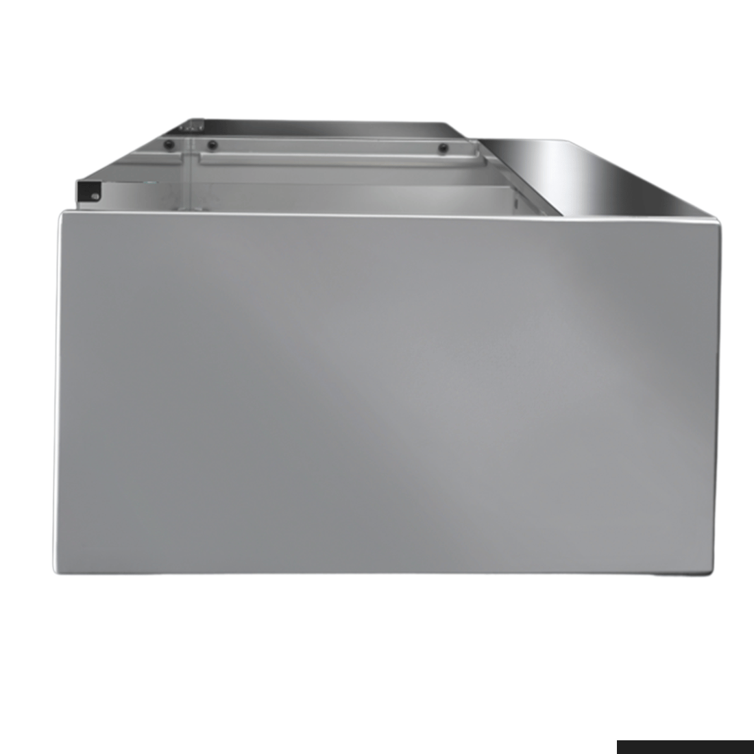 Tecnodom Serie MR80 Black 2480mm Self-serving Deli Display with Storage and Castors - TDMR-0825SELF