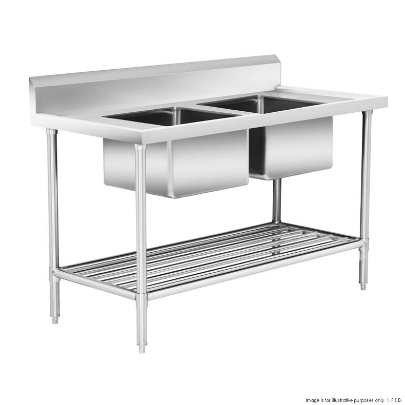 Double Centre Sink Bench 1500x700x900mm