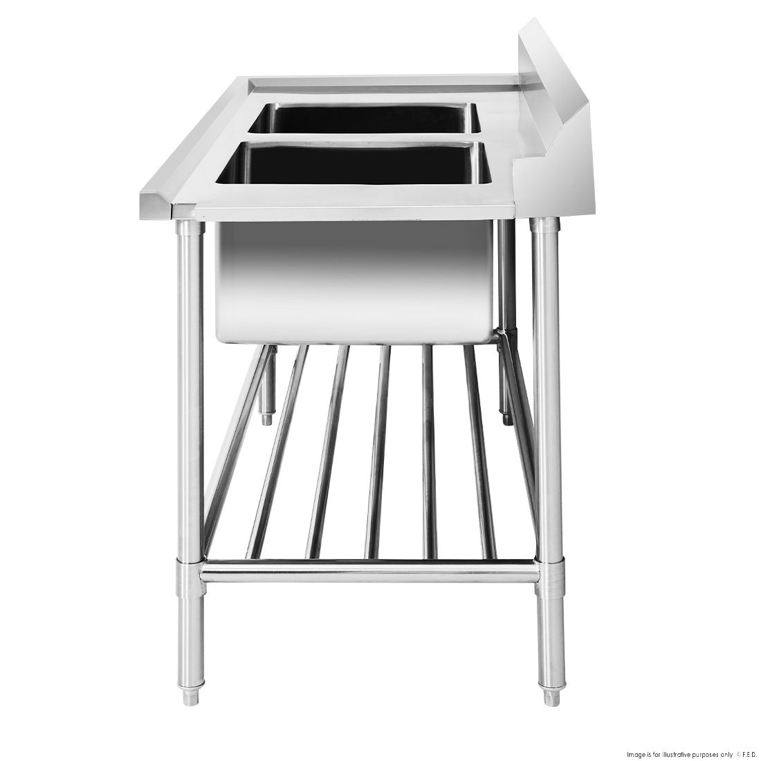 Double Right Handed Sink Bench for Dishwasher 1500x700x900mm
