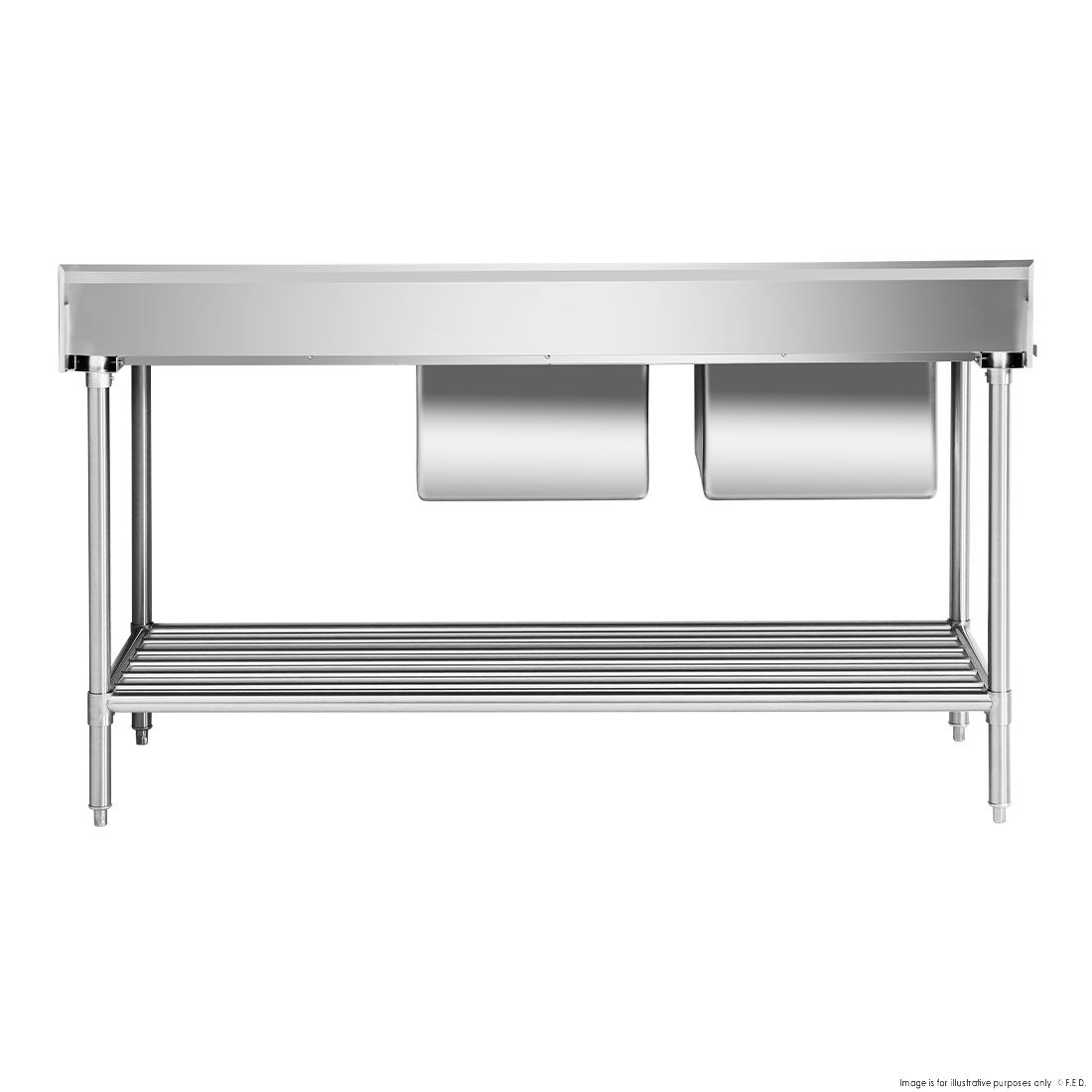 Double Left Handed Sink Bench for Dishwasher 1800x700x900mm