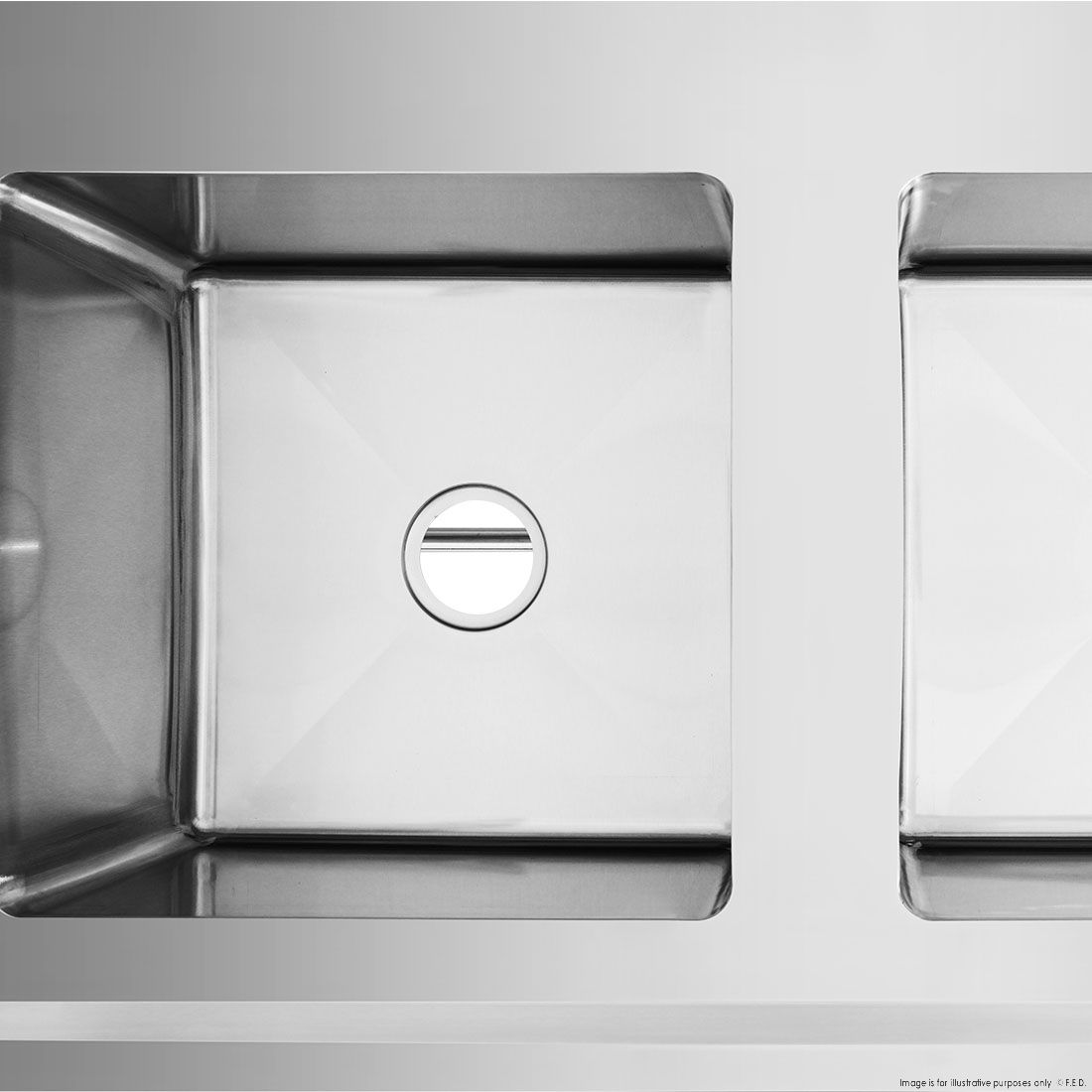 Double Left Handed Sink Bench for Dishwasher 1800x700x900mm