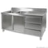 Double Sink Cabinet with Drawers and Doors Sink on Left 1800x700x900+150mm