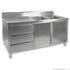 Double Sink Cabinet with Drawers and Doors Sink on Right 1800x700x900+150mm