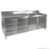 Double Sink Cabinet with Drawers and Doors Sink on Right 2400x700x900+150mm