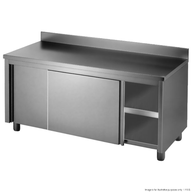 Sliding Cabinet Single Side with Splashback 1500x700x900+150mm