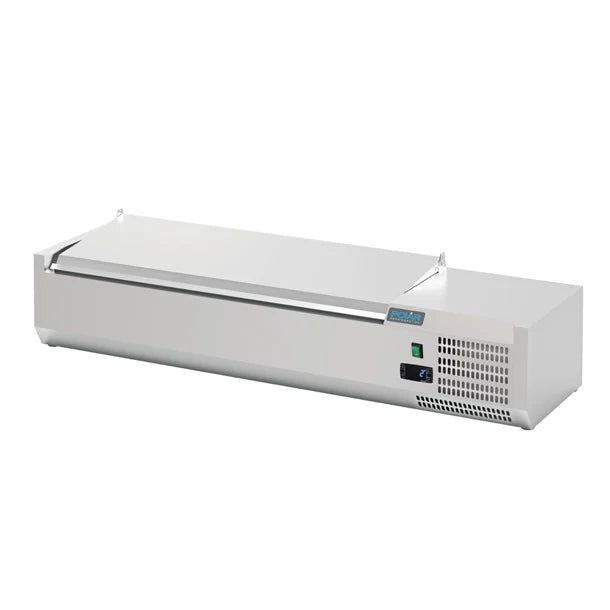 Polar G-Series Countertop Prep Fridge with Lid 5x 1/4GN with Hard Stainless Lid