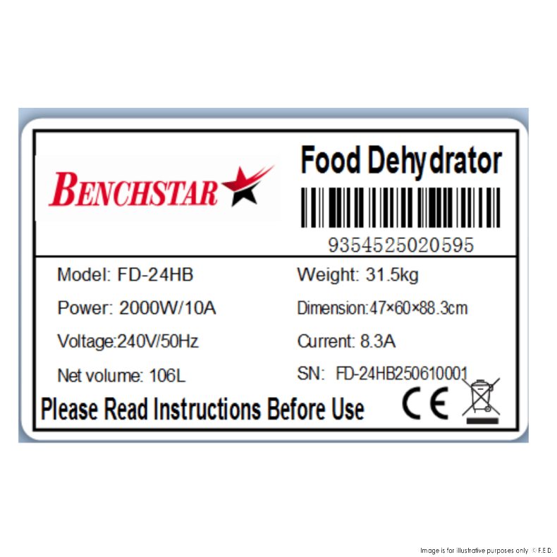 Benchstar Food Dehydrator with 24 trays – FD-24HB