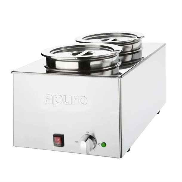 Apuro Bain-Marie with Round Pots 2x 5.2Ltr