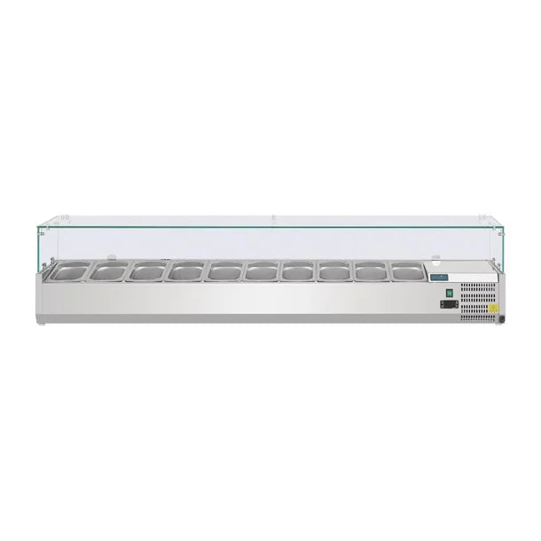 Polar G-Series Countertop Prep Fridge 10x 1/4GN with Glass Sneeze guard
