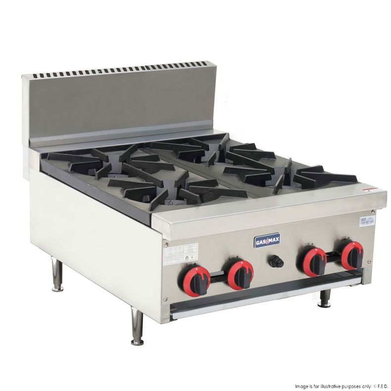 Gas 4 Burner Cook Top 602x824x575mm LPG-80mj/h