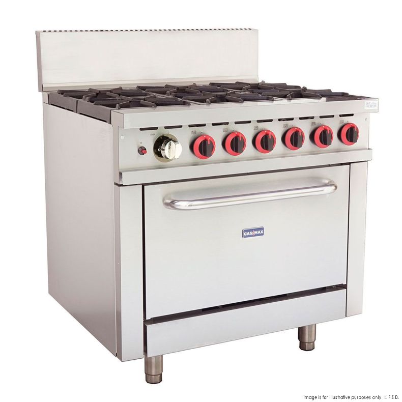 Gas Six Burners with Oven with Flame Failure 914x855x1524mm LPG - 234mj/h