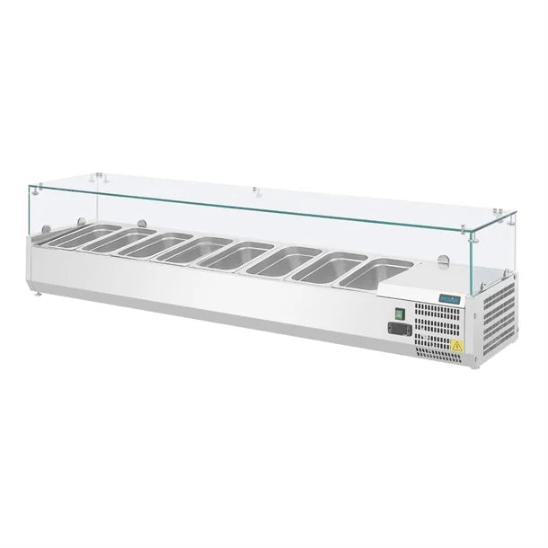 Polar G-Series Countertop Prep Fridge 8x 1/3GN with Glass Sneeze guard