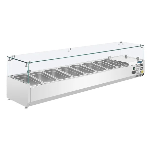 Polar G-Series Countertop Prep Fridge 8x 1/3GN with Glass Sneeze guard