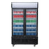 Polar G-Series Upright Display Cooler with Light Box Double Hinged Door - Black