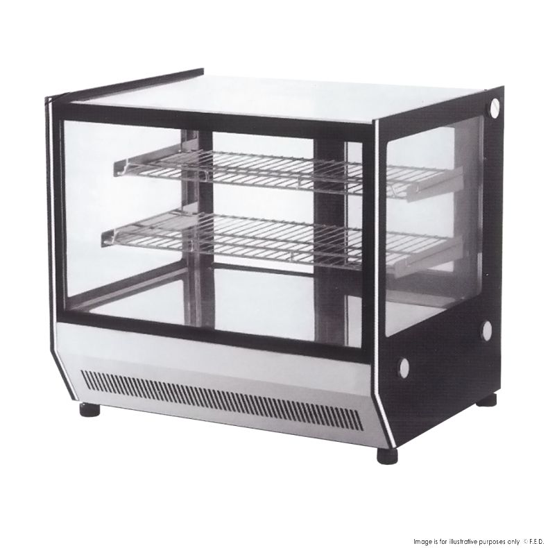 Ex-Showroom: Counter top square 2 Shelves Glass cold food display - GN-1200RT