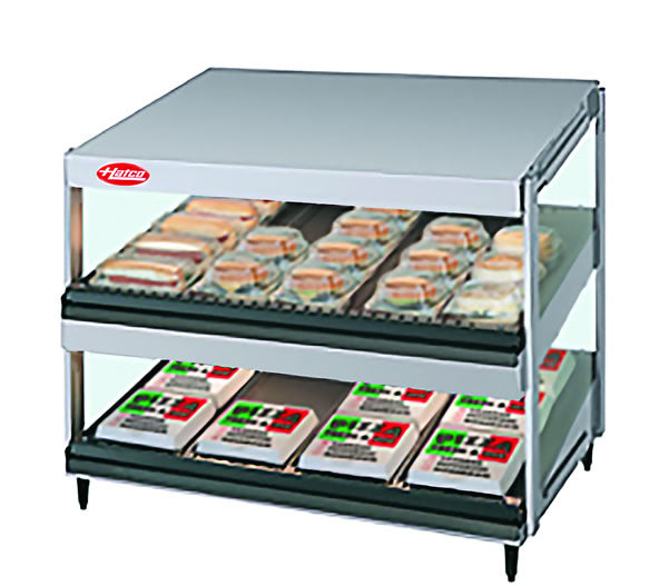 GRSDS-24D Hatco GRSDS Slanted Heated Dual Shelf Display Warmer 610mm x 617mm 10amp