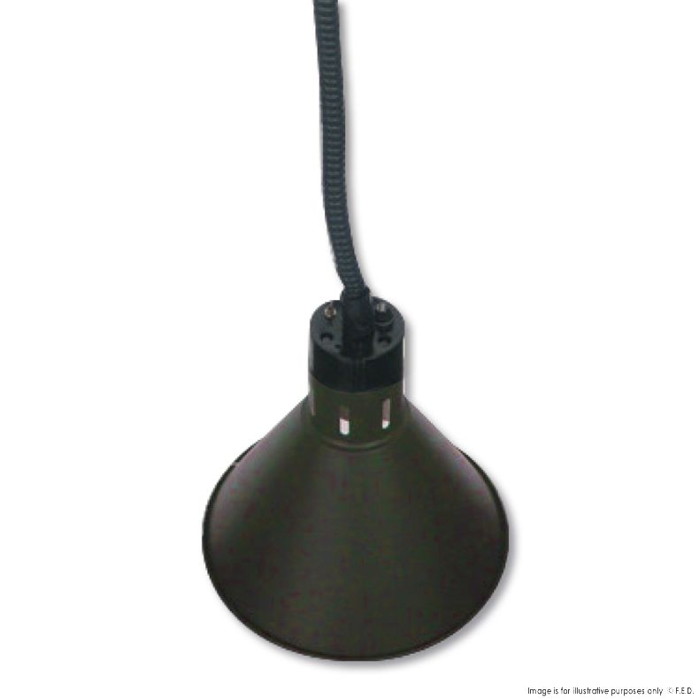 Pull down heat lamp black 270mm Round