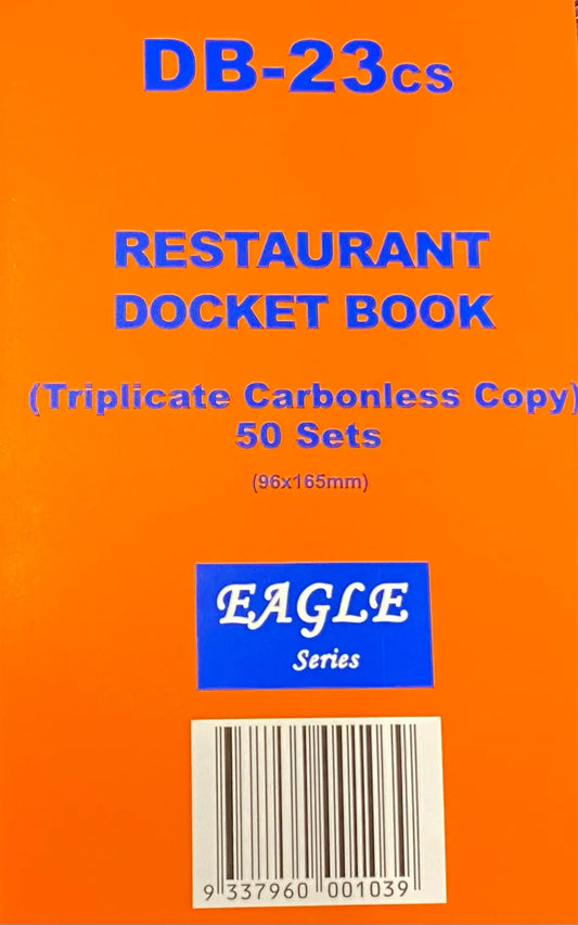 CARBONLESS TRIPLICATE RESTAURANT DOCKET BOOK 96X165mm
