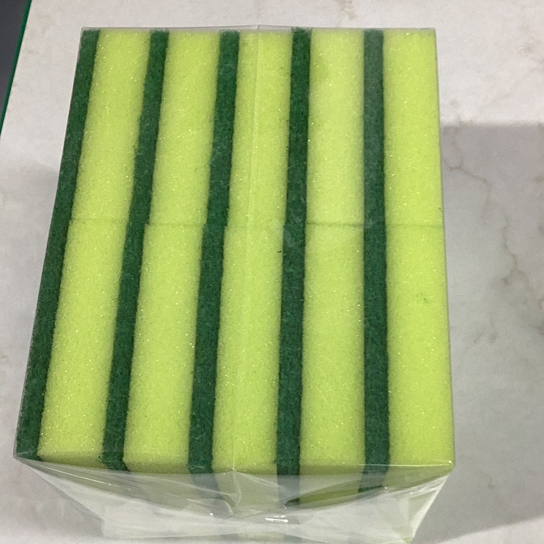 Commercial Green and Yellow Sponge Scourer - 15 x 10 cm
