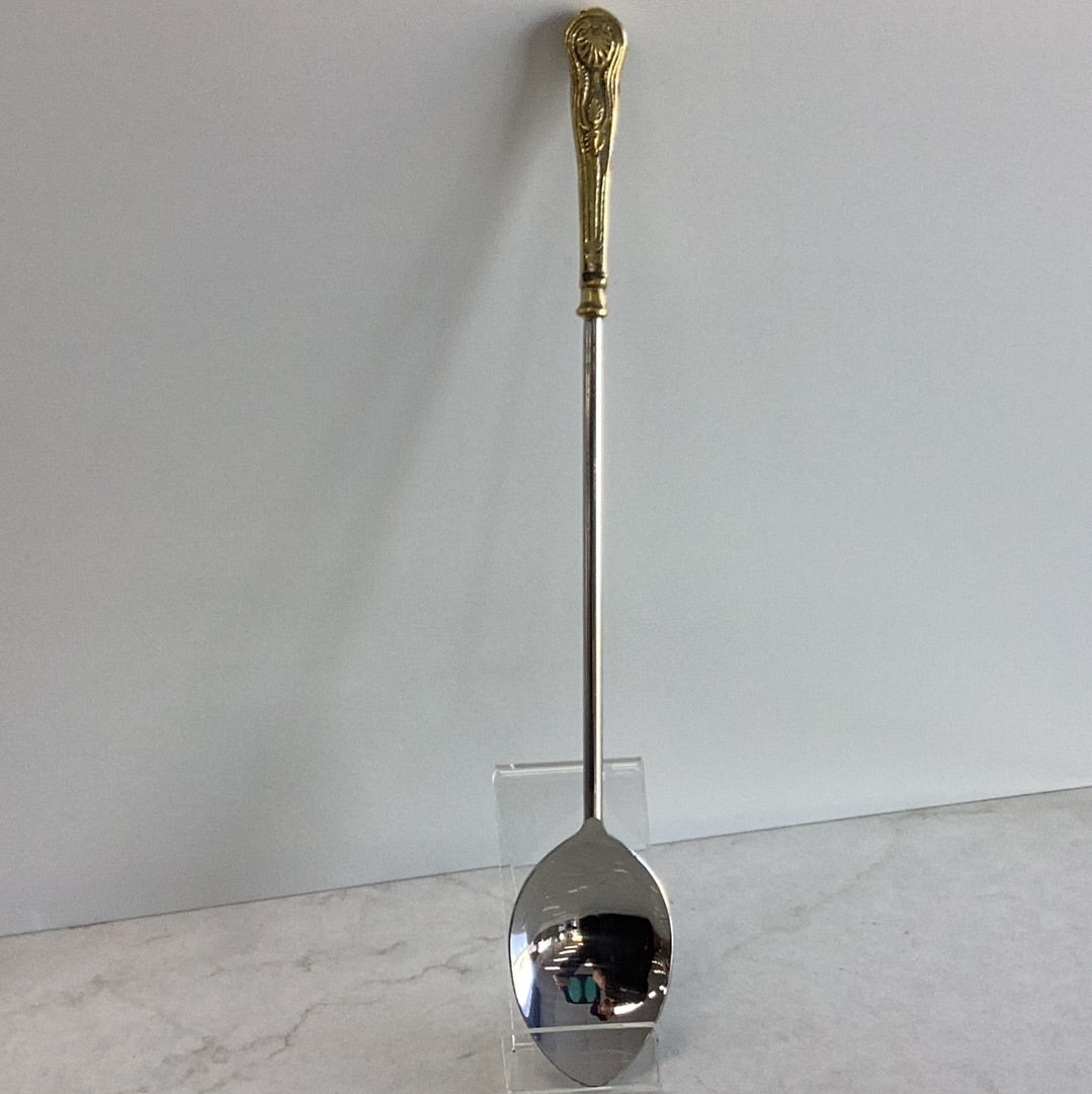 SERVING SPOON WITH GOLD HANDLE