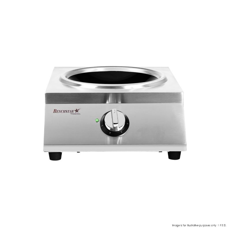 Benchstar Ceramic Induction Wok w/ Stainless Steel Body IW500