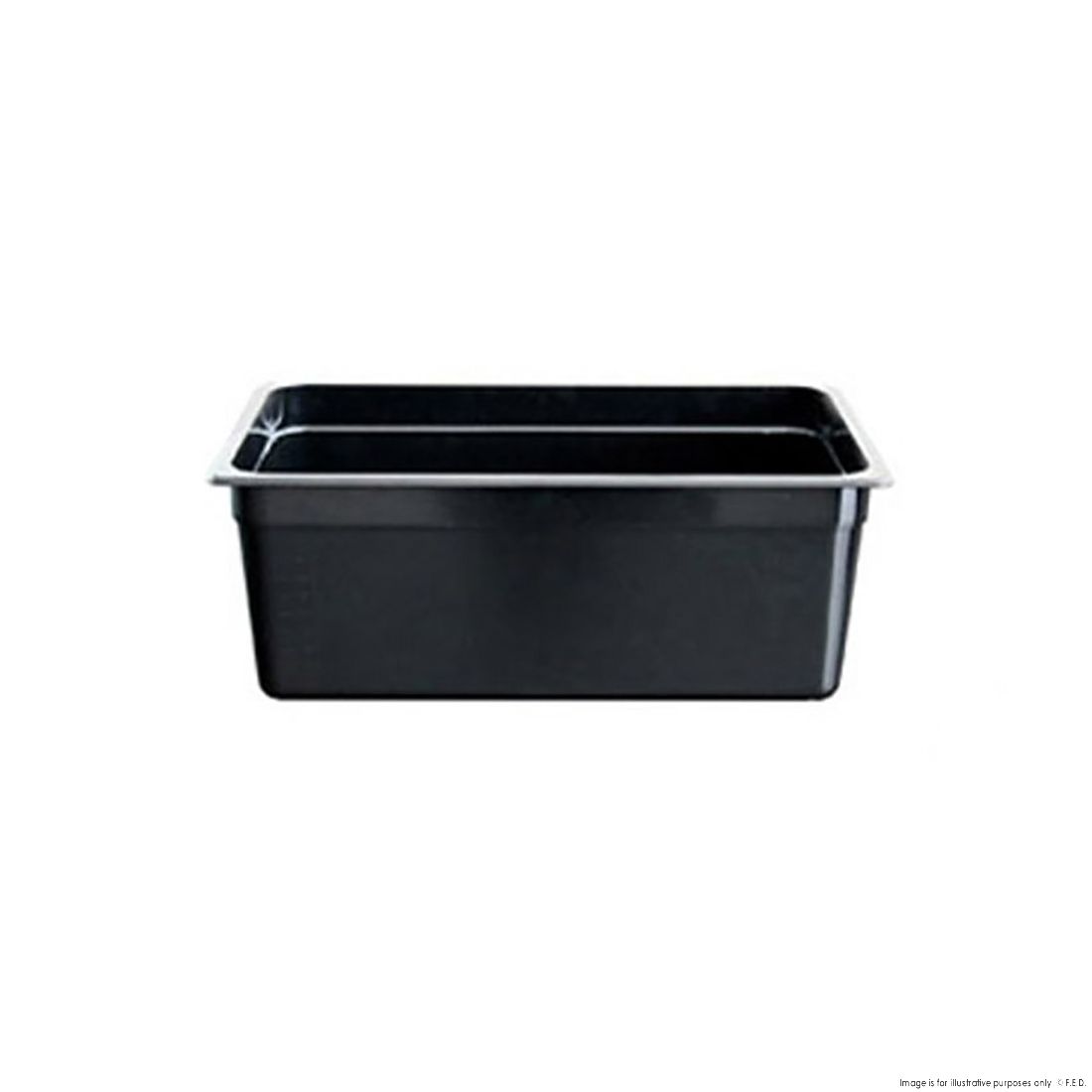 JW-P122B - Black Poly 1/2 x 65 mm Gastronorm Pan