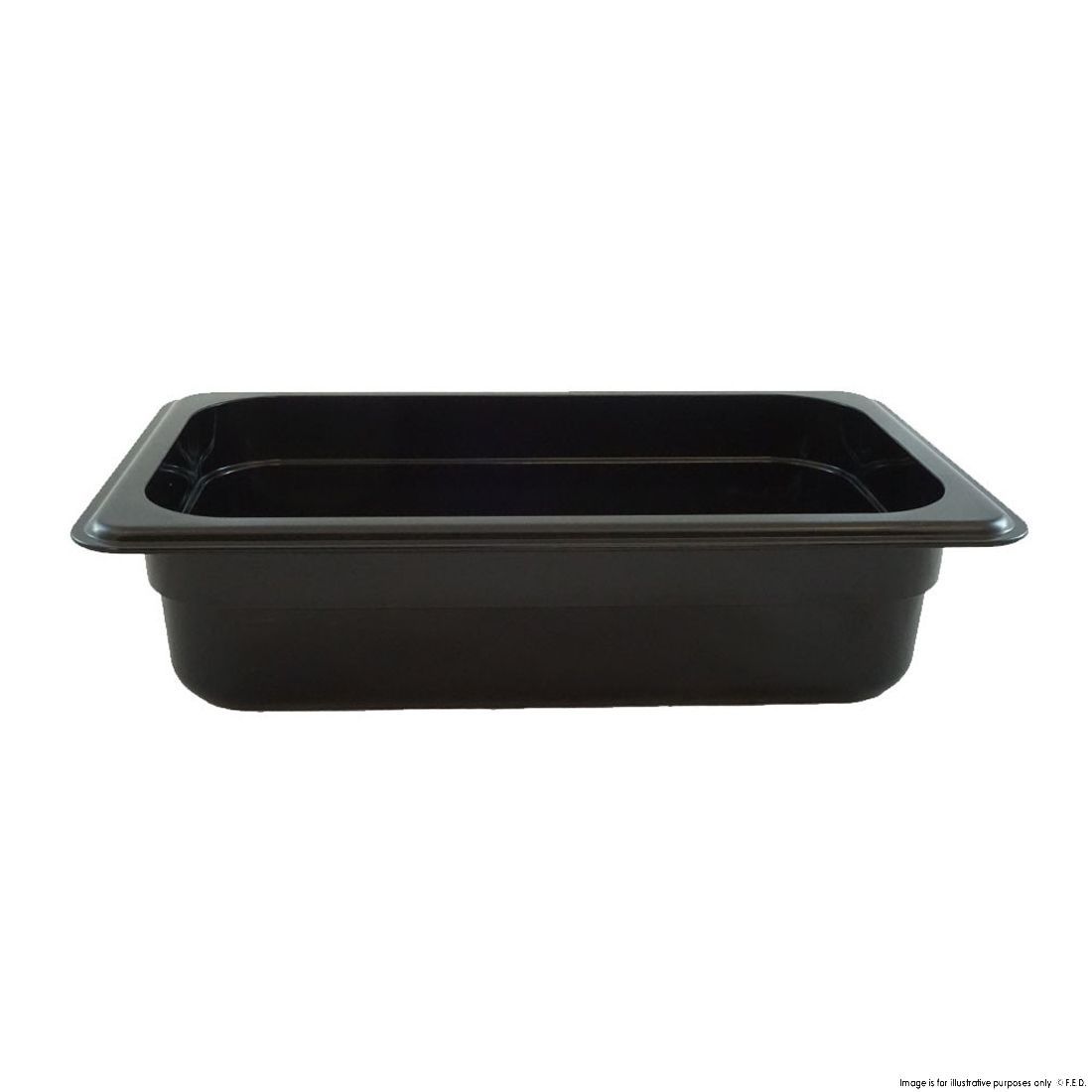 JW-P134B - Black Poly 1/3 x 100 mm Gastronorm Pan