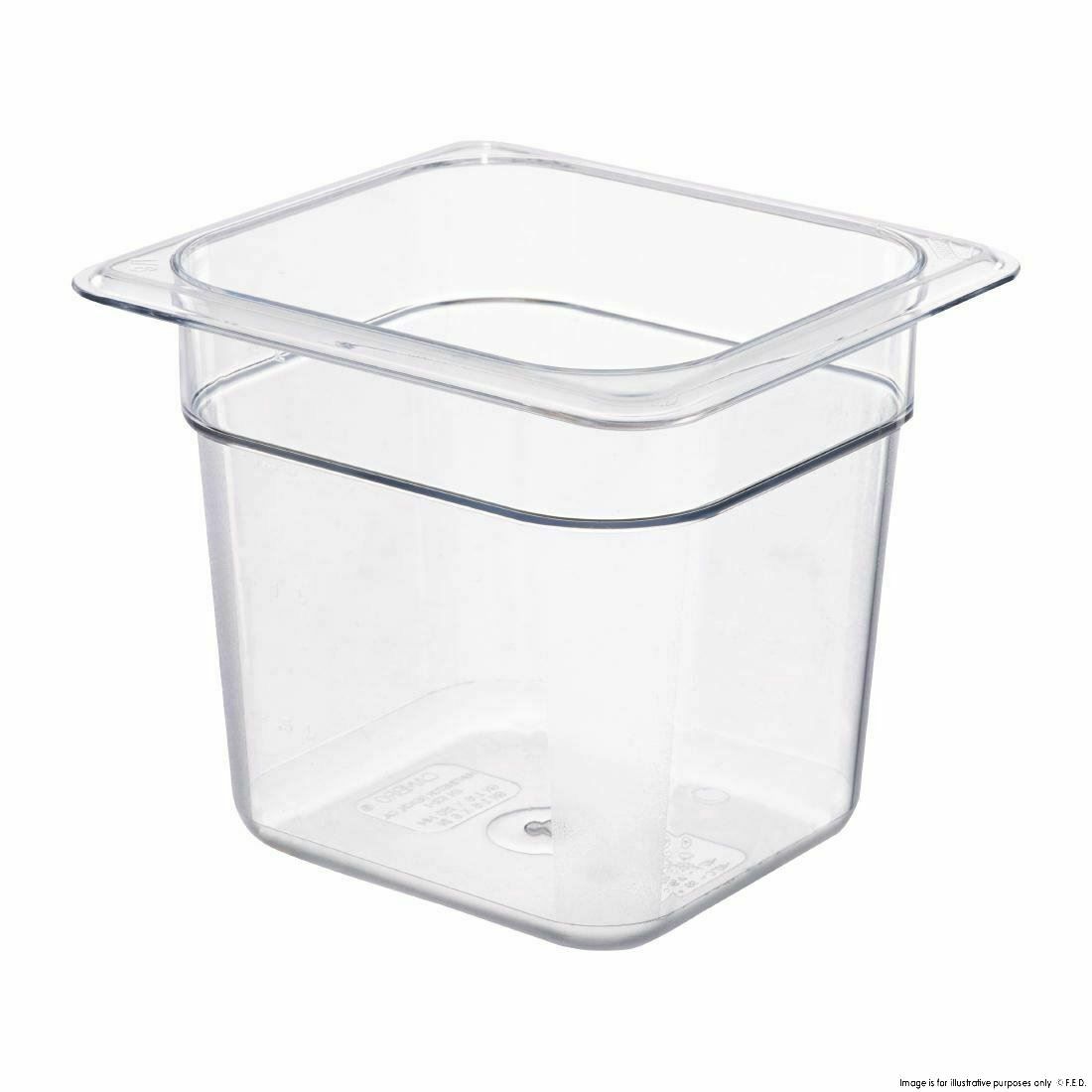 JW-P162 - Clear Poly 1/6 x 65 mm Gastronorm Pan