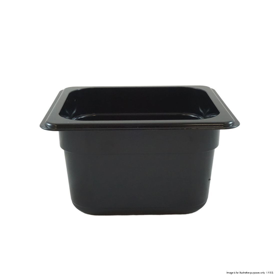 JW-P162B - Black Poly 1/6 x 65 mm Gastronorm Pan