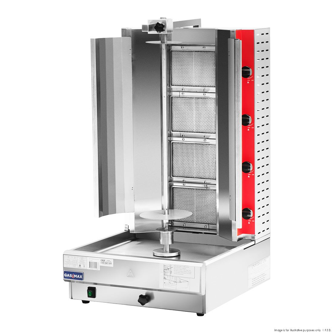 GasMax Semi-automatic 4 Burner NG Kebab Machine KB-4