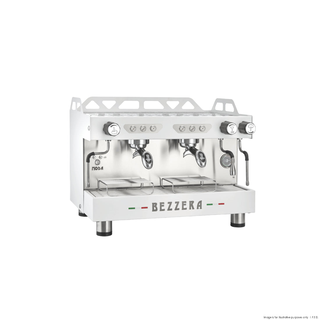 BEZZERA MODA DE 2 Group Espresso Machine White - MODADE2W