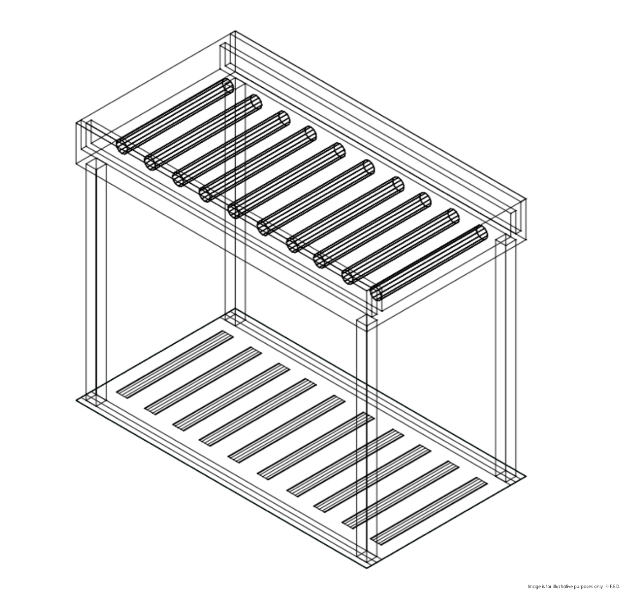 Fagor Stainless Steel Rolling Table for 2 Baskets MR2C