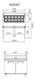 2 DOOR SANDWICH PREP TABLE FRIDGE1530 MM MSF8303