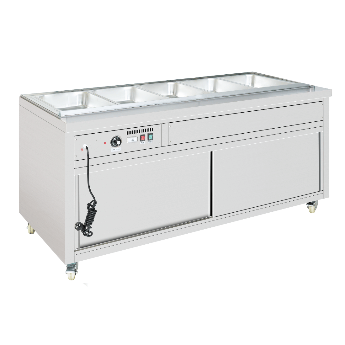 Thermaster Premium Wet and Dry Bain Marie Food Display 4x1/1 GN Pans– PG150FE-XB