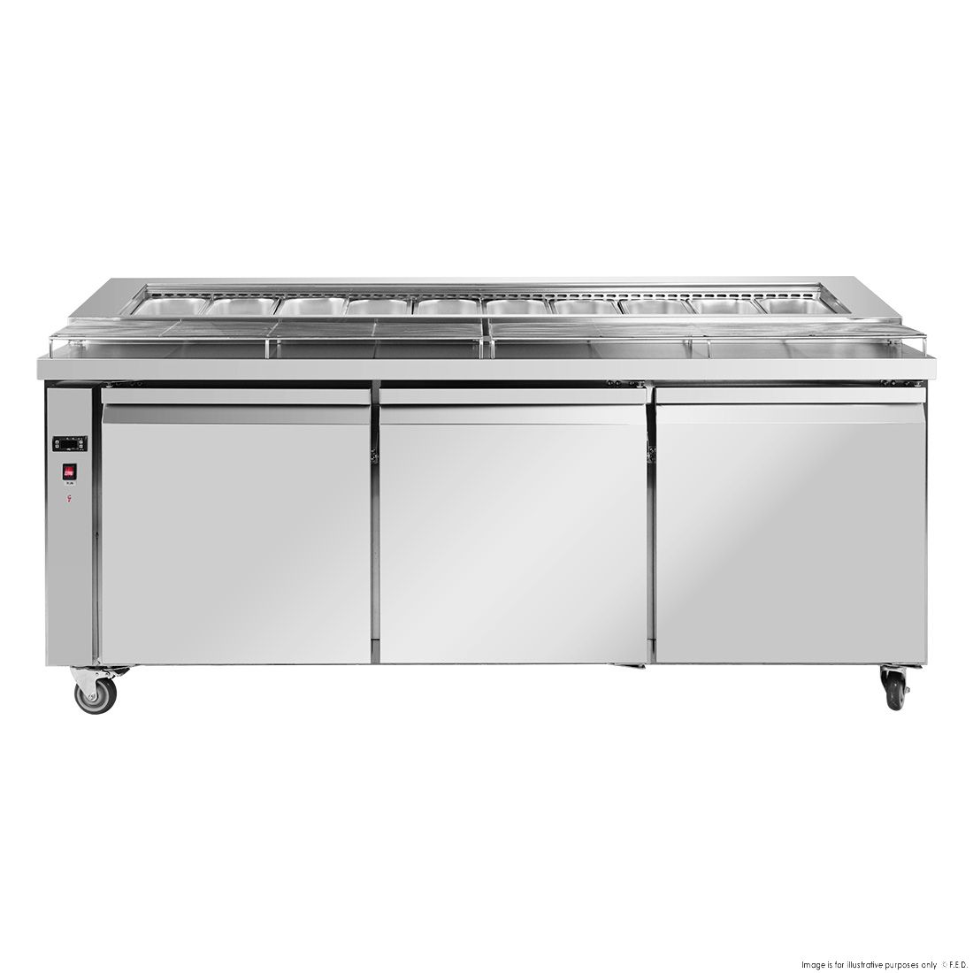 Thermaster three door DELUXE Pizza Prep Bench - PWB180