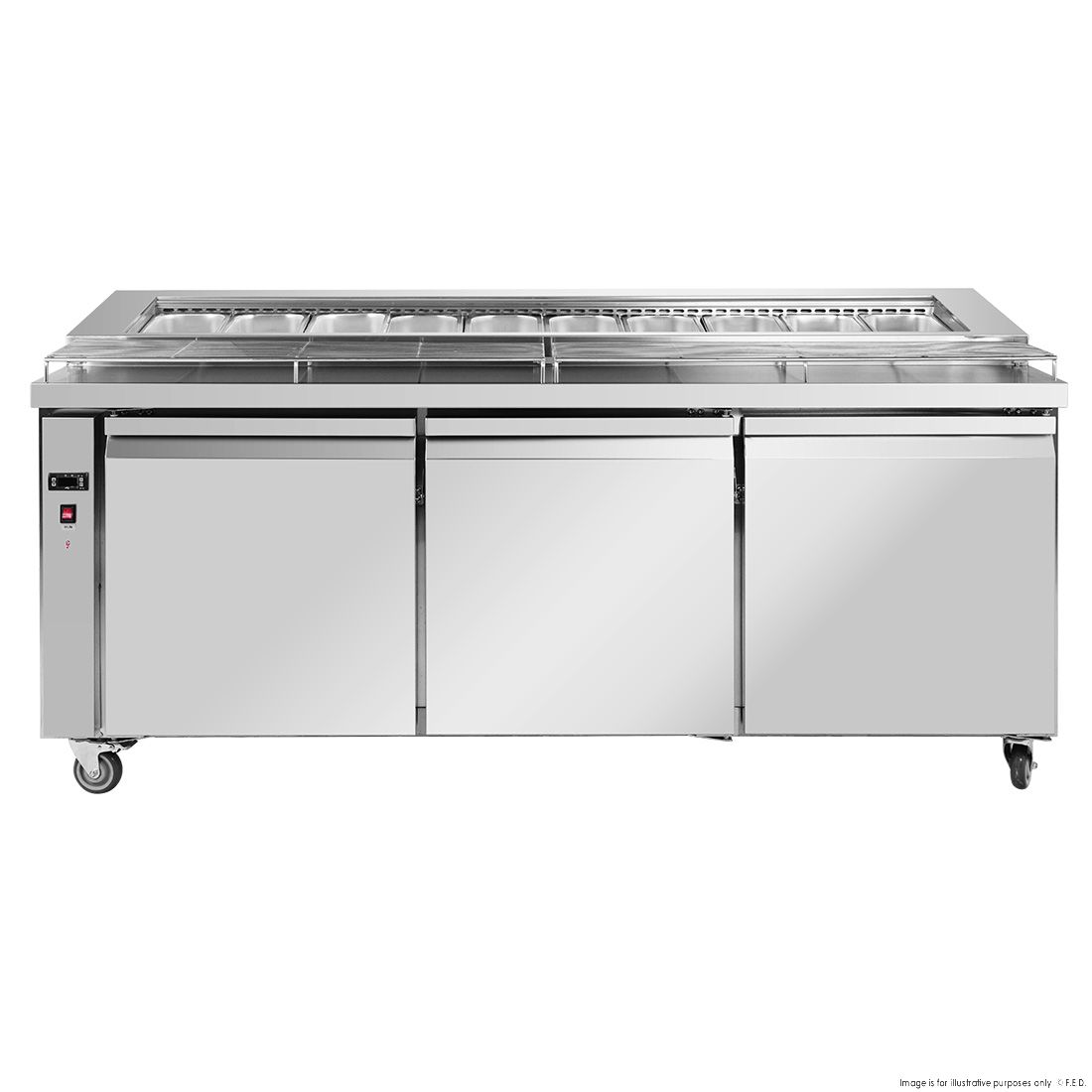 Thermaster Three door DELUXE Pizza Prep Bench - PWB200