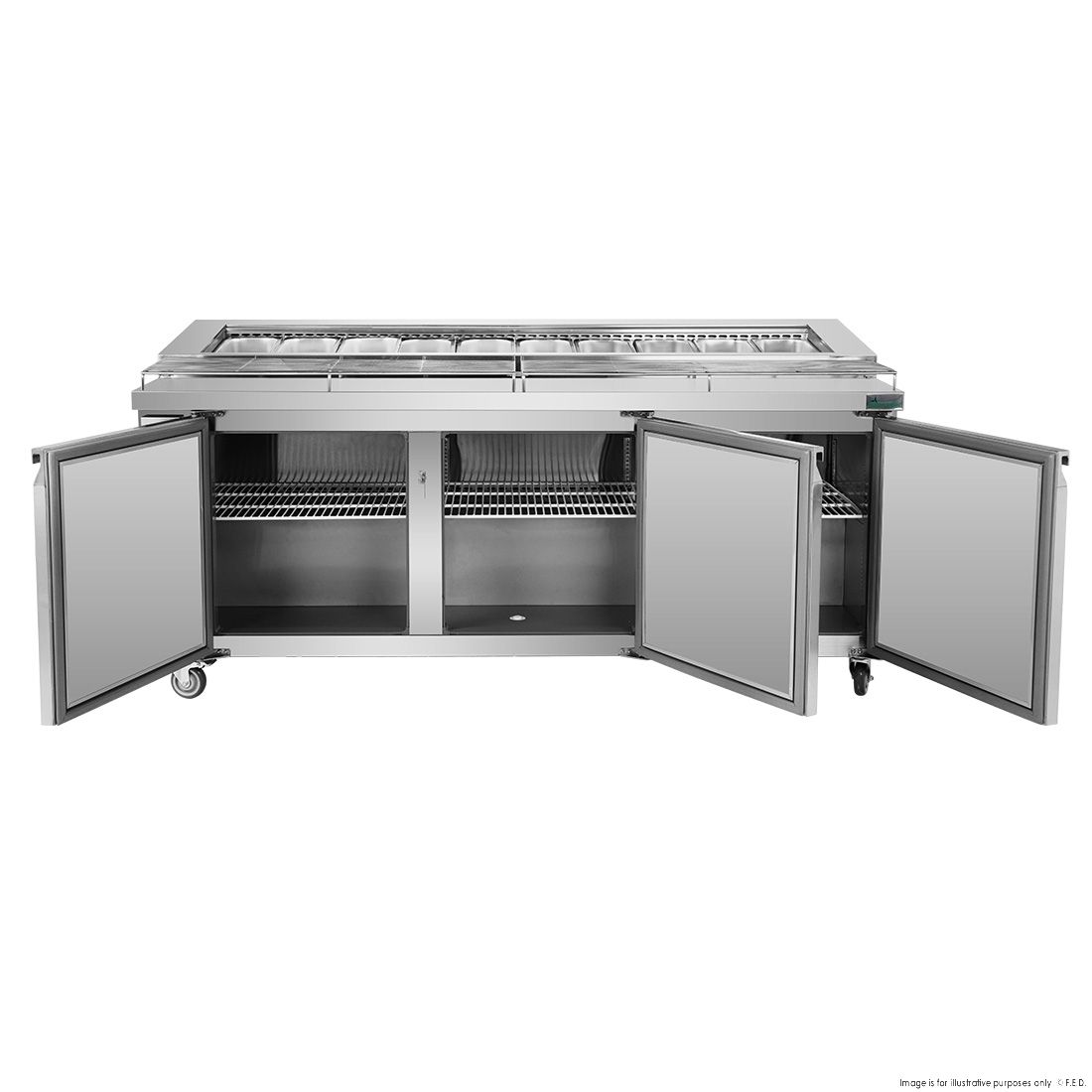 Thermaster Three door DELUXE Pizza Prep Bench - PWB200