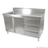 Single Sink Cabinet with Drawers and Doors Sink on Left 1500x600x900+150mm