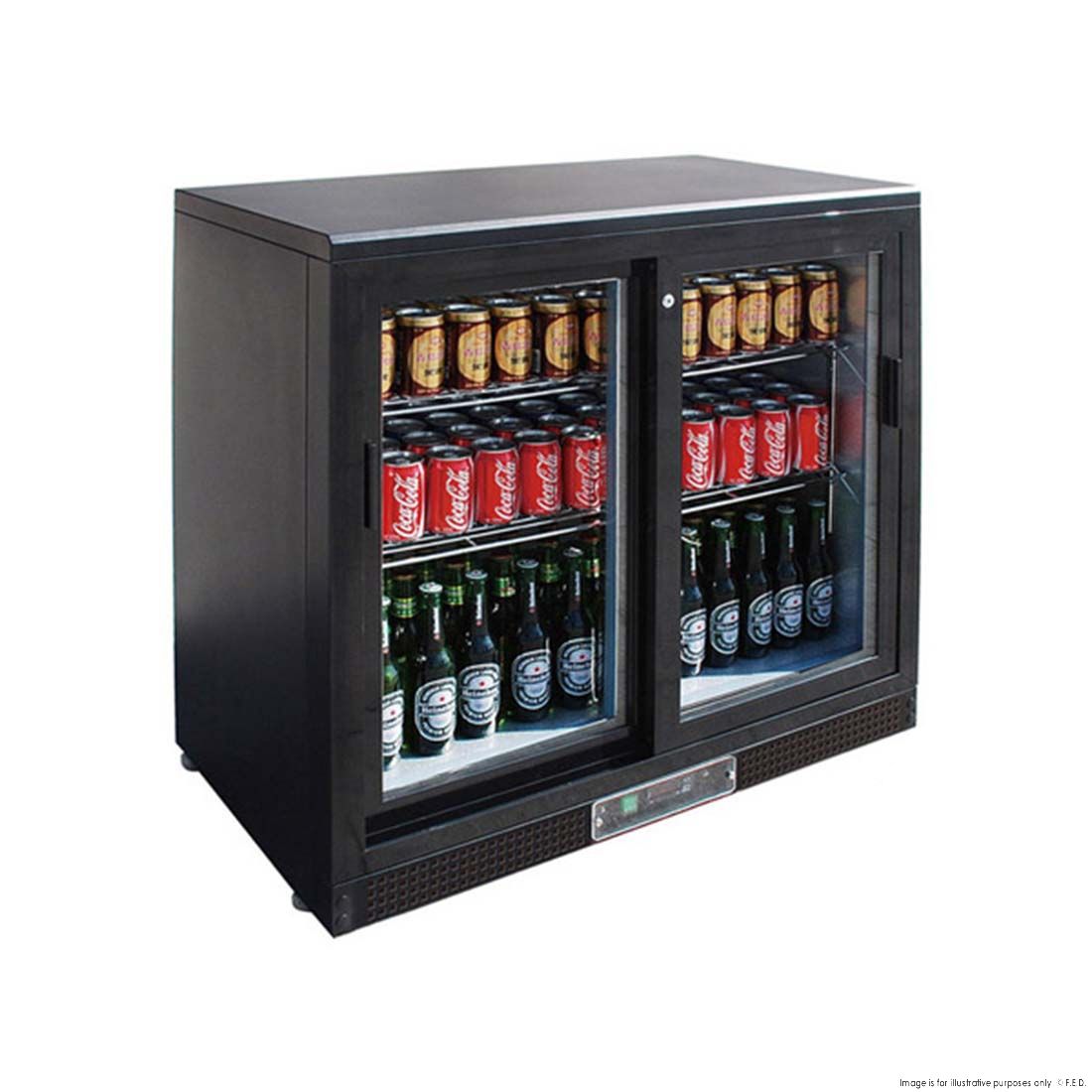 Double Sliding Door Drink Cooler