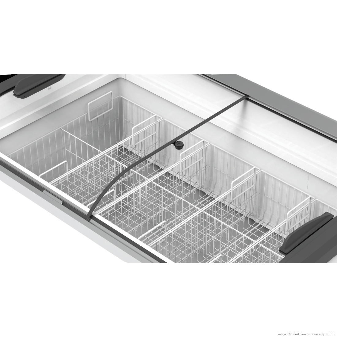 Thermaster Heavy Duty Supermarket Glass Sliding Lid Freezers 306L - SD-306K
