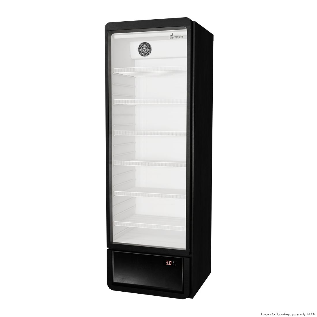 Thermaster Upright Glass Door Beverage Fridge - SDC-258B