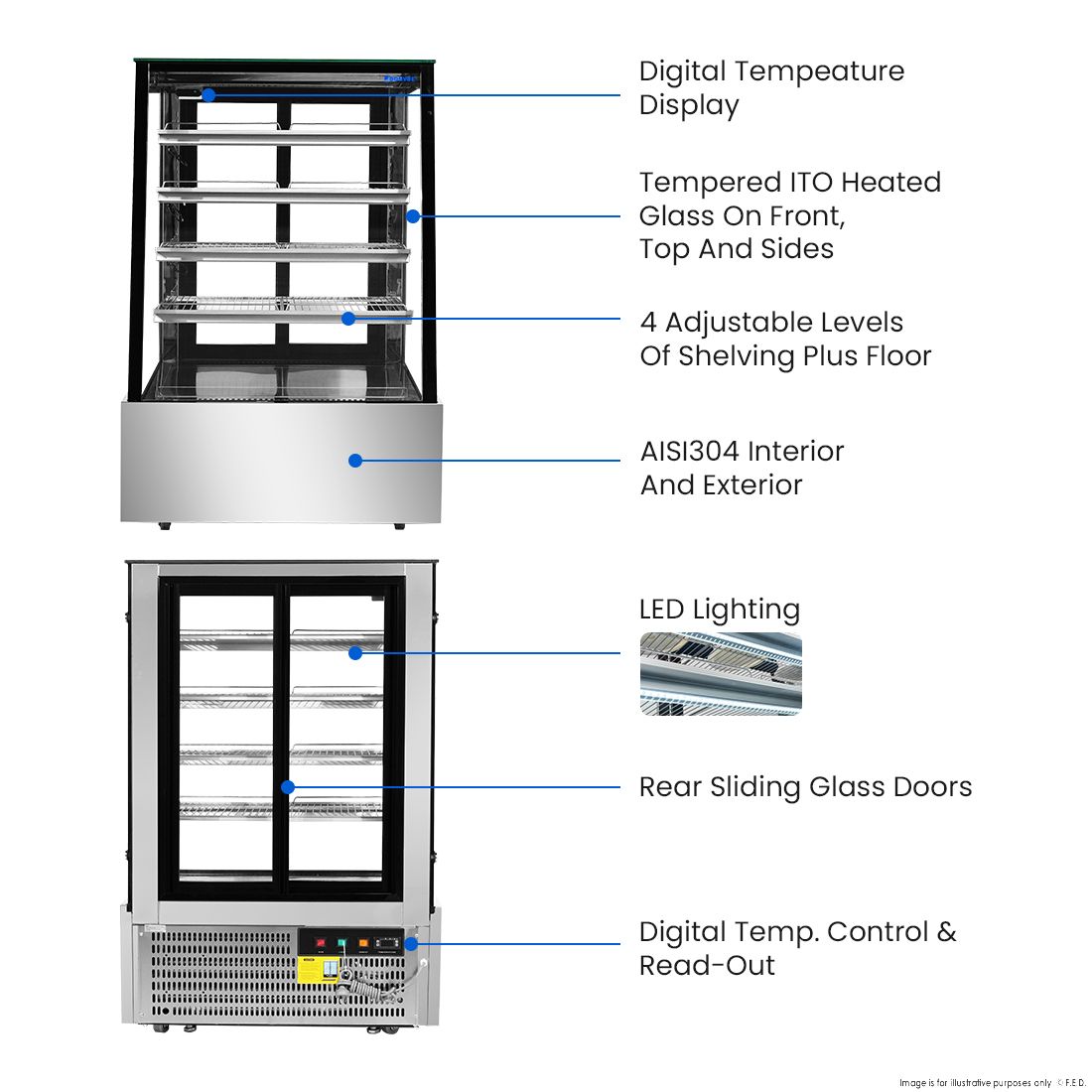 Bonvue Deluxe Chilled Display Cabinet - SLP830C