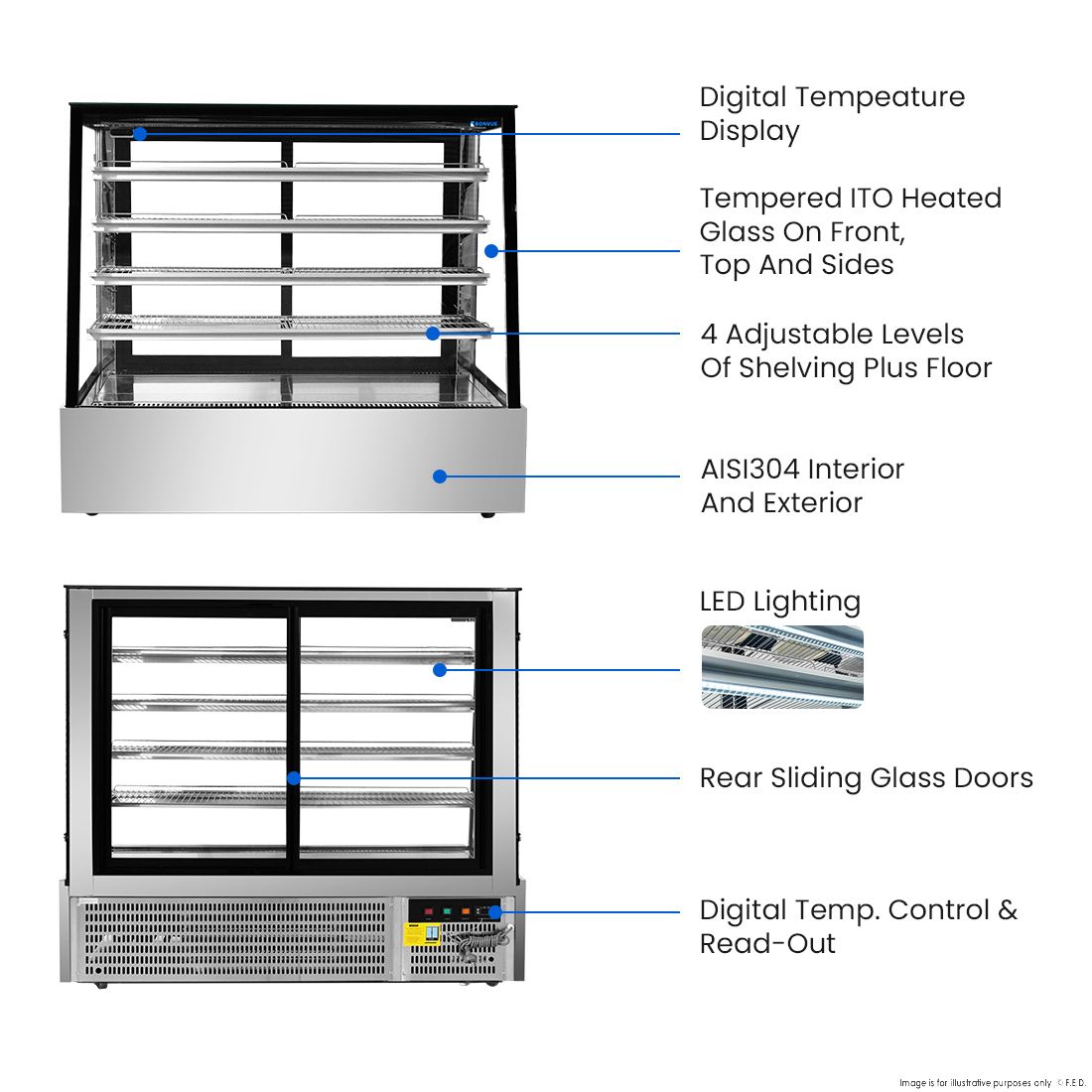 Bonvue Deluxe Chilled Display Cabinet - SLP850C