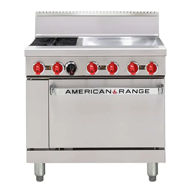 "2 x Burner Top with Griddle Plate / Gas Oven 609mm wide griddle plate"