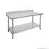 1200-6-WBB Economic 304 Grade Stainless Steel Table with splashback 1200x600x900