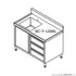Kitchen Tidy Cabinet With Left/Right Sink 700mm Deep