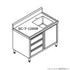 Kitchen Tidy Cabinet With Left/Right Sink 700mm Deep