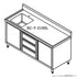 Kitchen Tidy Cabinet With Left/Right Sink 700mm Deep